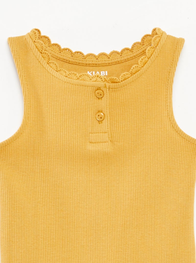 Canotta in maglia a coste BEIGE - Kiabi