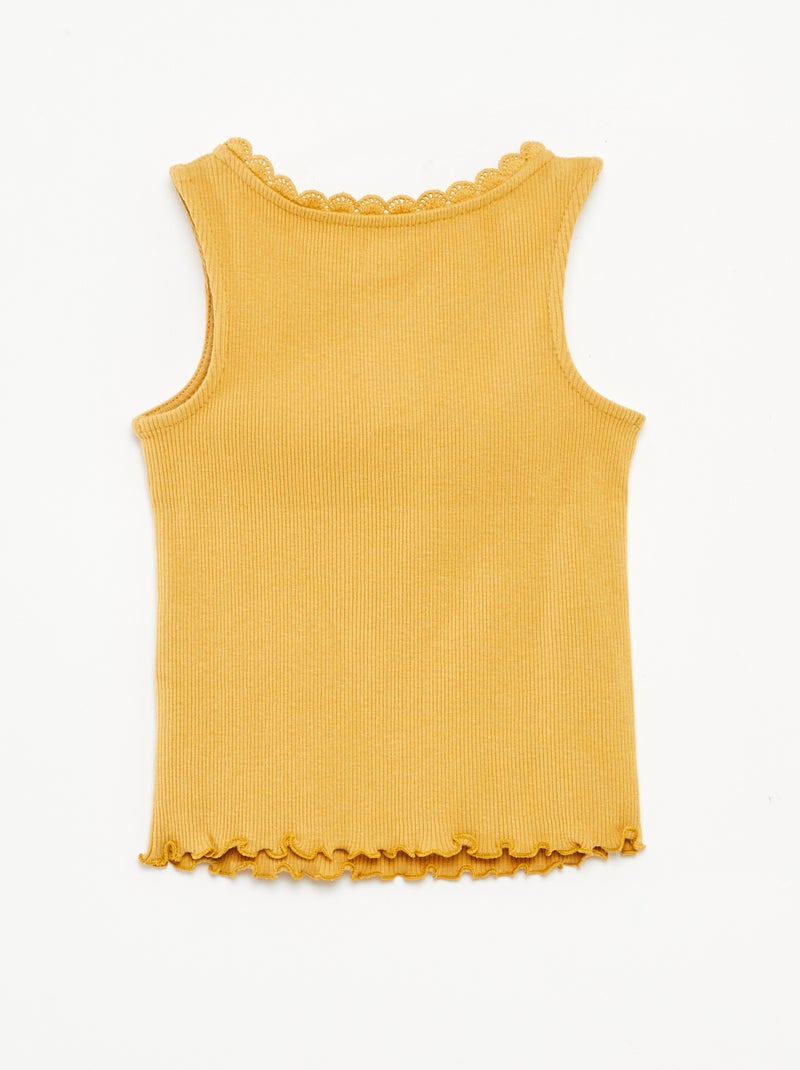 Canotta in maglia a coste BEIGE - Kiabi