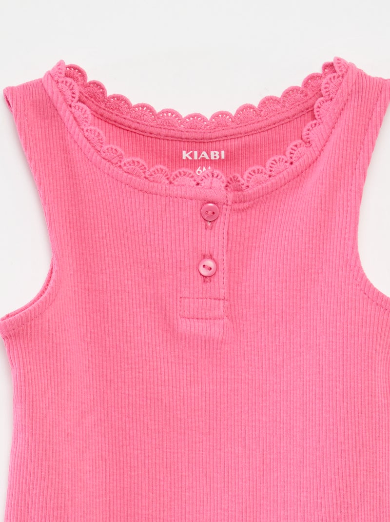 Canotta in maglia a coste ROSA - Kiabi