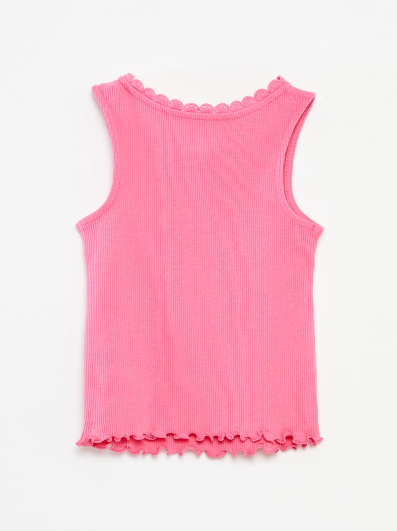 Canotta in maglia a coste ROSA - Kiabi