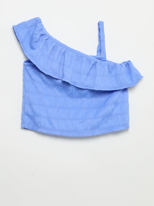 Canotta in maglia a nido d'ape con scollo asimmetrico - Kiabi
