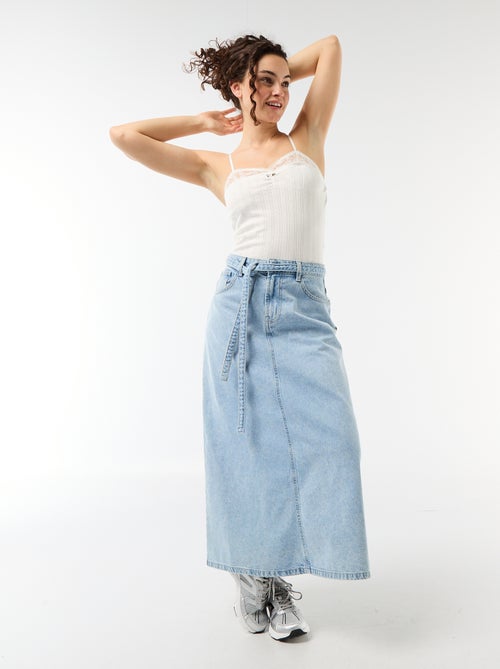 Canotta in maglia a punto traforato e pizzo - Kiabi