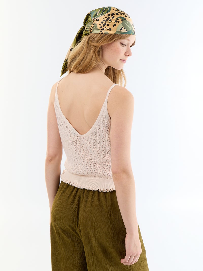 Canotta in maglia all'uncinetto Beige - Kiabi