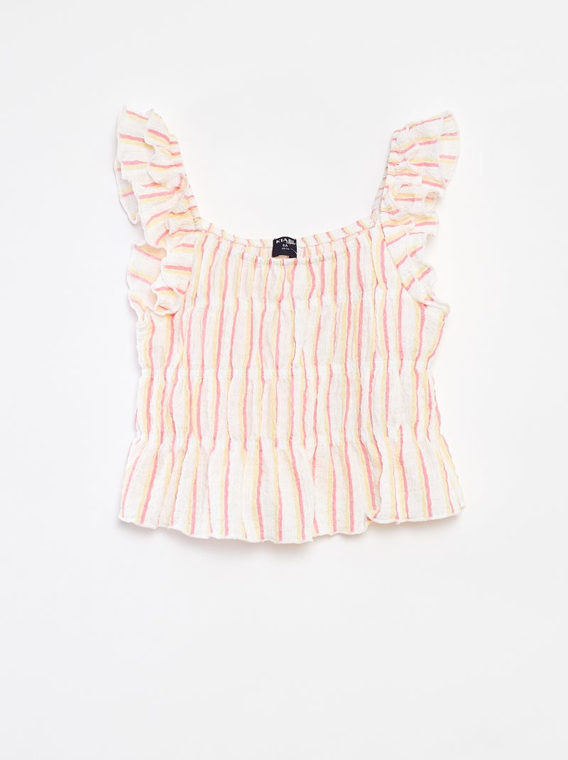 Canotta in maglia goffrata Bianco - Kiabi