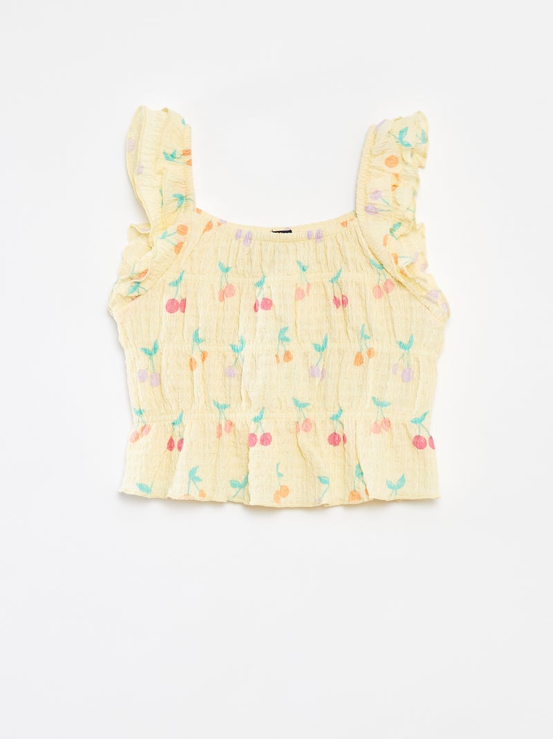 Canotta in maglia goffrata Giallo - Kiabi