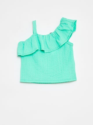 Canotta in maglia goffrata stretch