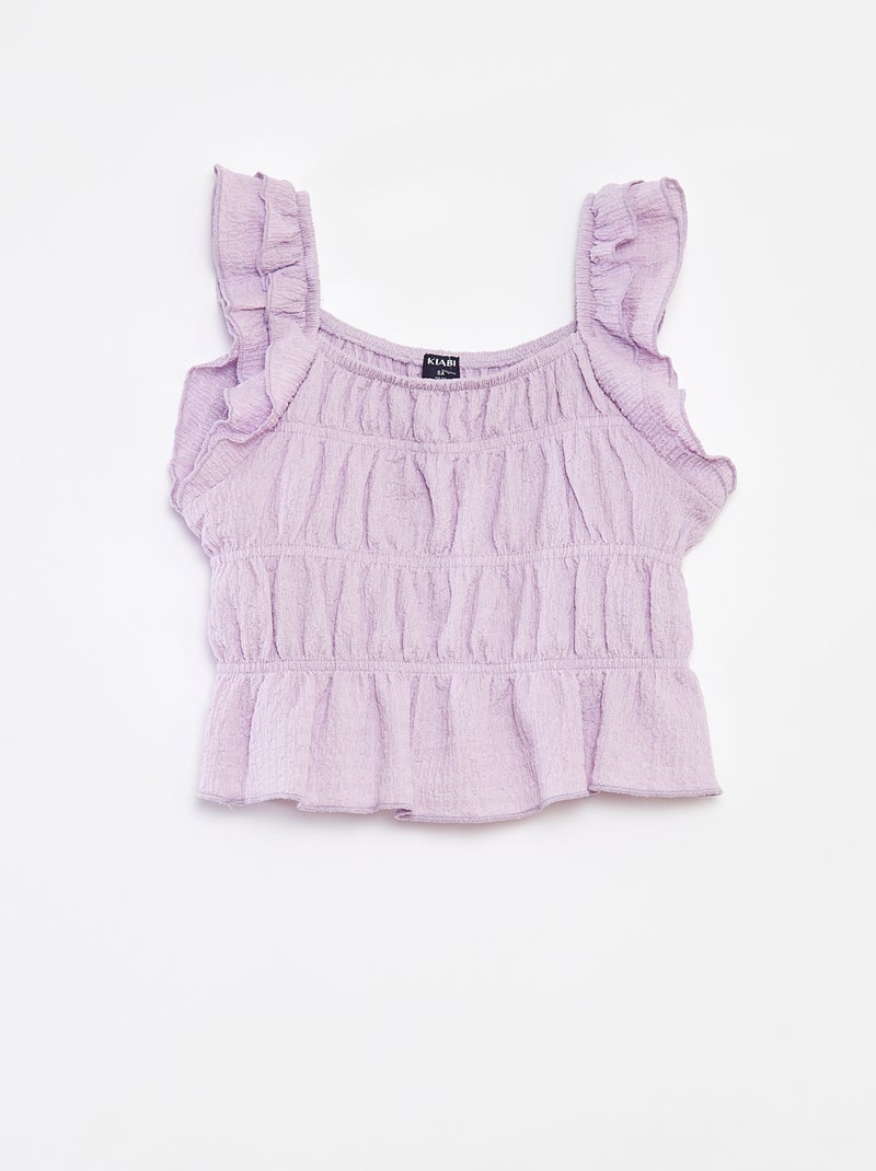 Canotta in maglia goffrata Viola - Kiabi