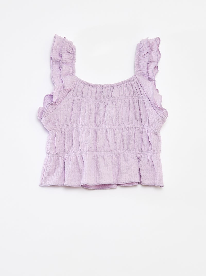 Canotta in maglia goffrata Viola - Kiabi