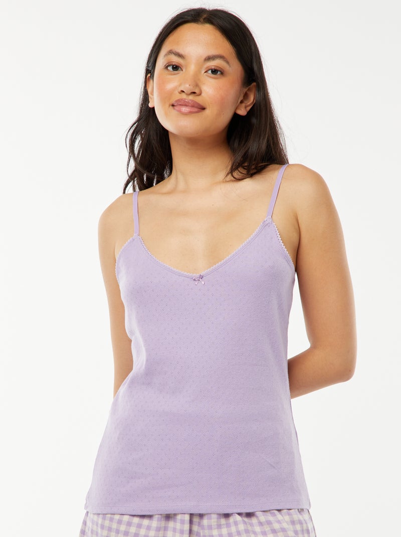 Canotta in maglia pointelle Viola - Kiabi