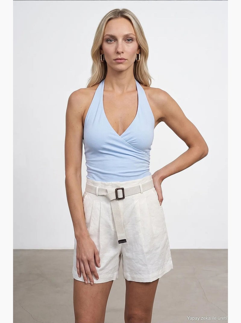 Canotta in nylon ed elastan dilvin Blu cielo - Kiabi