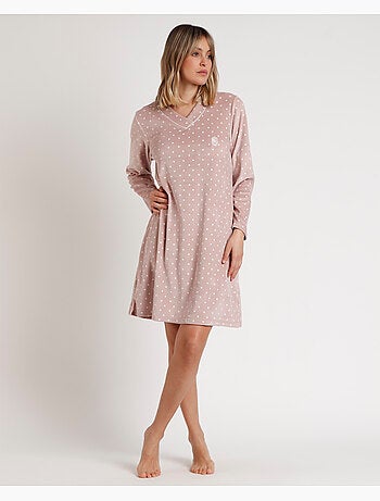 Canotta in pizzo a pois con scollo a V e maniche lunghe in velluto da donna ADMAS CLASSIC