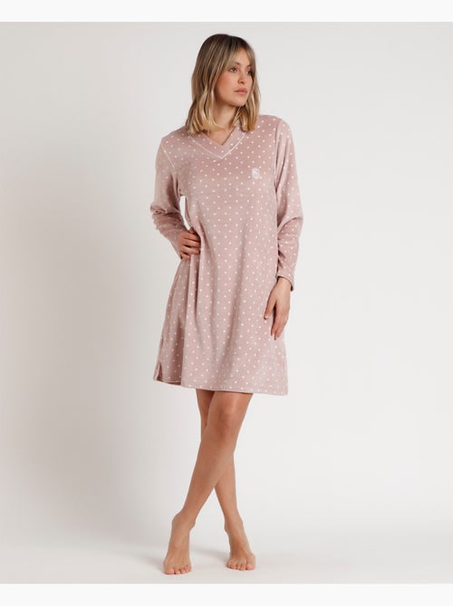 Canotta in pizzo a pois con scollo a V e maniche lunghe in velluto da donna ADMAS CLASSIC - Kiabi Canotta in pizzo a pois con scollo a V e maniche lunghe in velluto da donna ADMAS CLASSIC - Kiabi