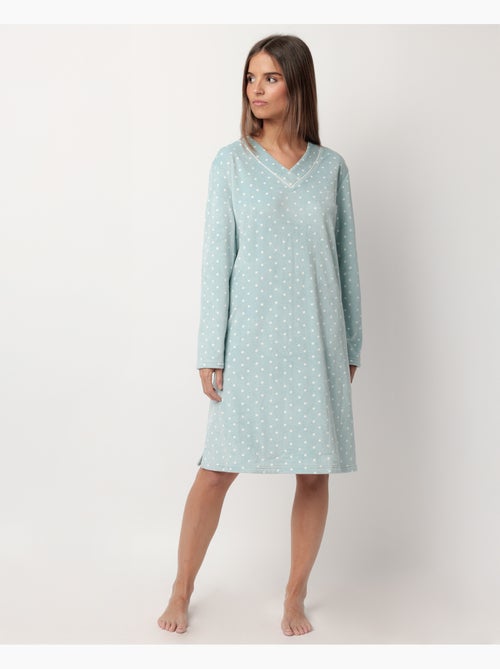 Canotta in pizzo a pois con scollo a V e maniche lunghe in velluto da donna ADMAS CLASSIC - Kiabi Canotta in pizzo a pois con scollo a V e maniche lunghe in velluto da donna ADMAS CLASSIC - Kiabi