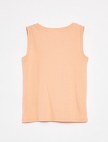 Canotta in tessuto a coste con colletto abbottonato