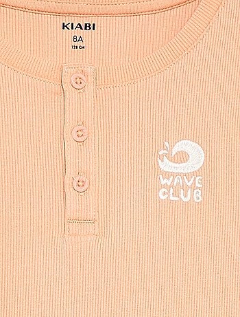 Canotta in tessuto a coste con colletto abbottonato