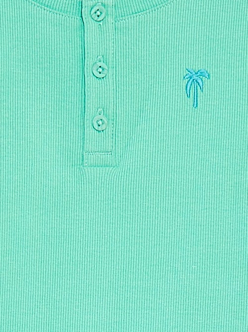 Canotta in tessuto a coste con colletto abbottonato - Kiabi