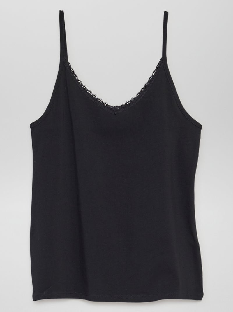 Canotta intima con spalline sottili NERO - Kiabi
