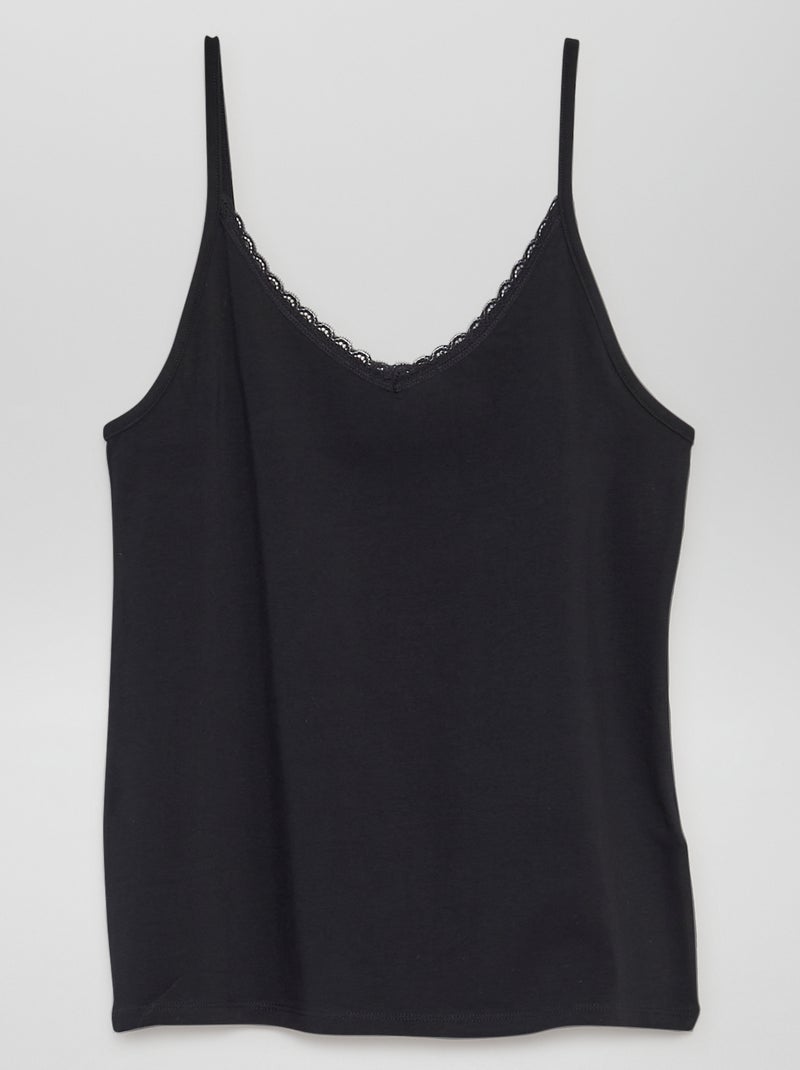 Canotta intima con spalline sottili NERO - Kiabi