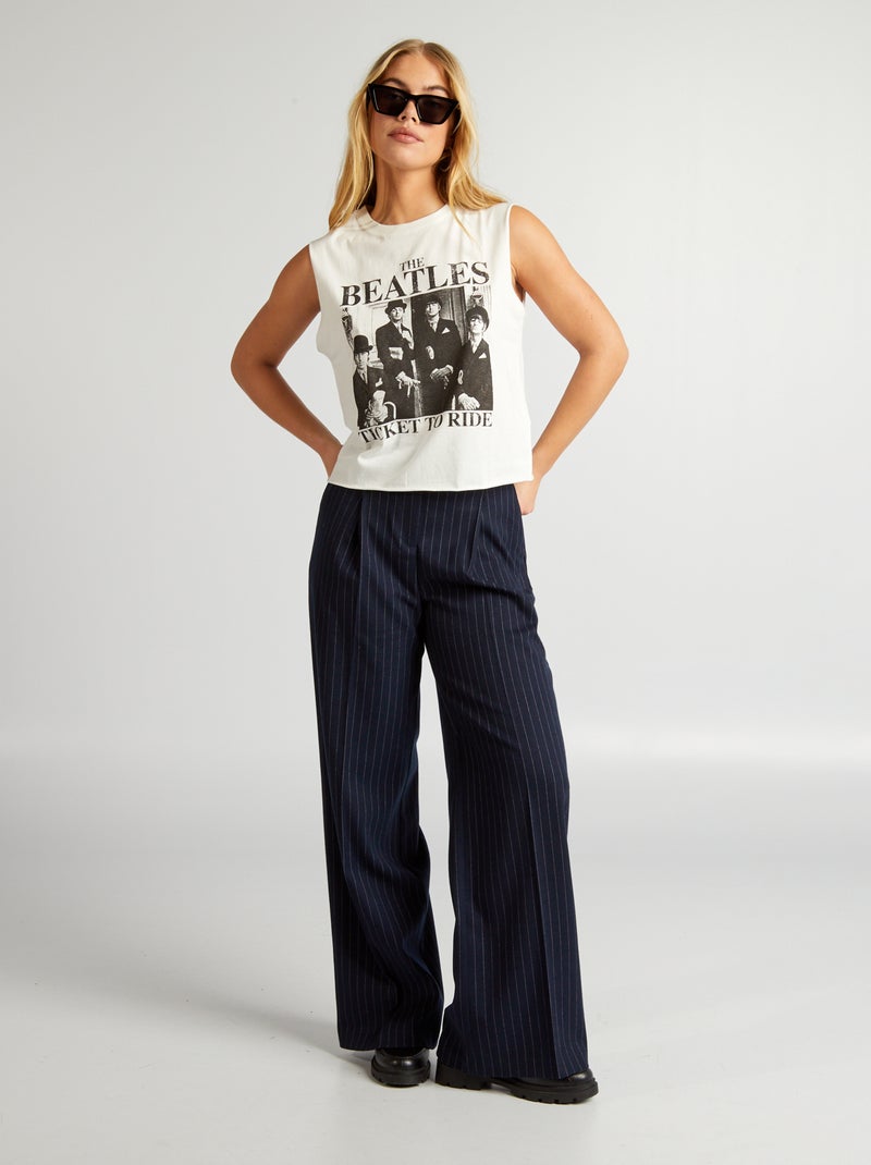 Canotta oversize 'The Beatles' BIANCO - Kiabi