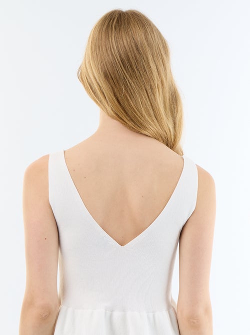 Canotta peplum in maglia a costine - Kiabi
