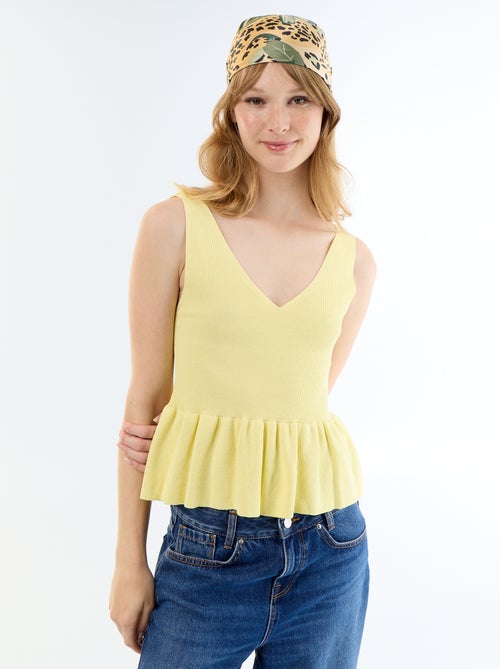 Canotta peplum in maglia a costine - Kiabi