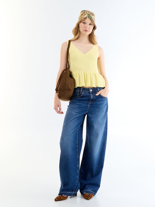 Canotta peplum in maglia a costine - Kiabi