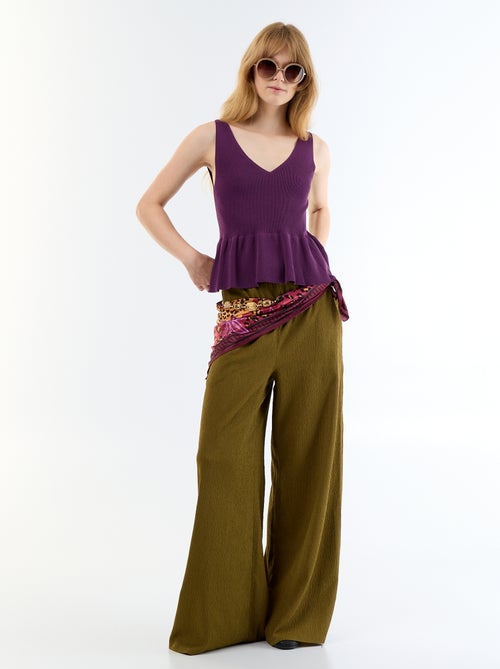 Canotta peplum in maglia a costine - Kiabi