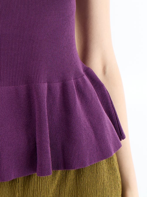 Canotta peplum in maglia a costine - Kiabi