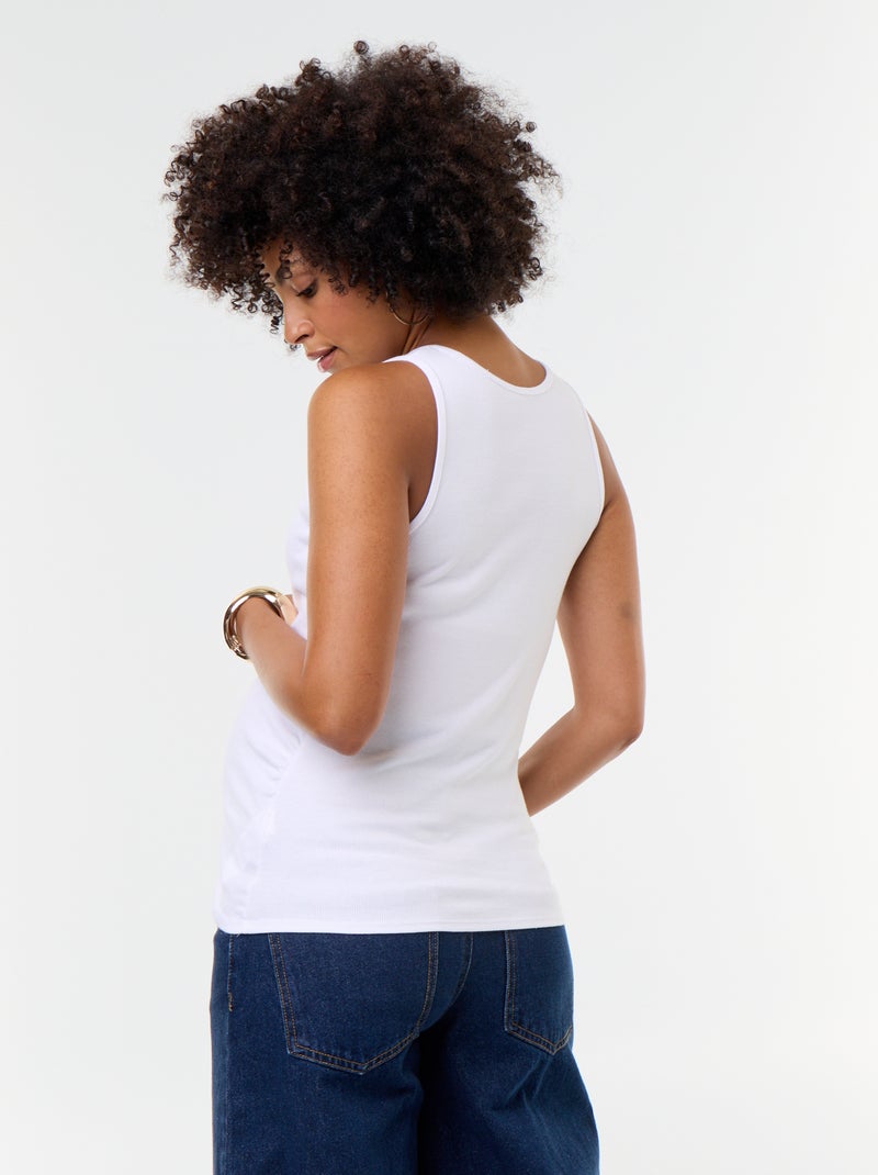Canotta premaman con scollo all'americana Bianco - Kiabi