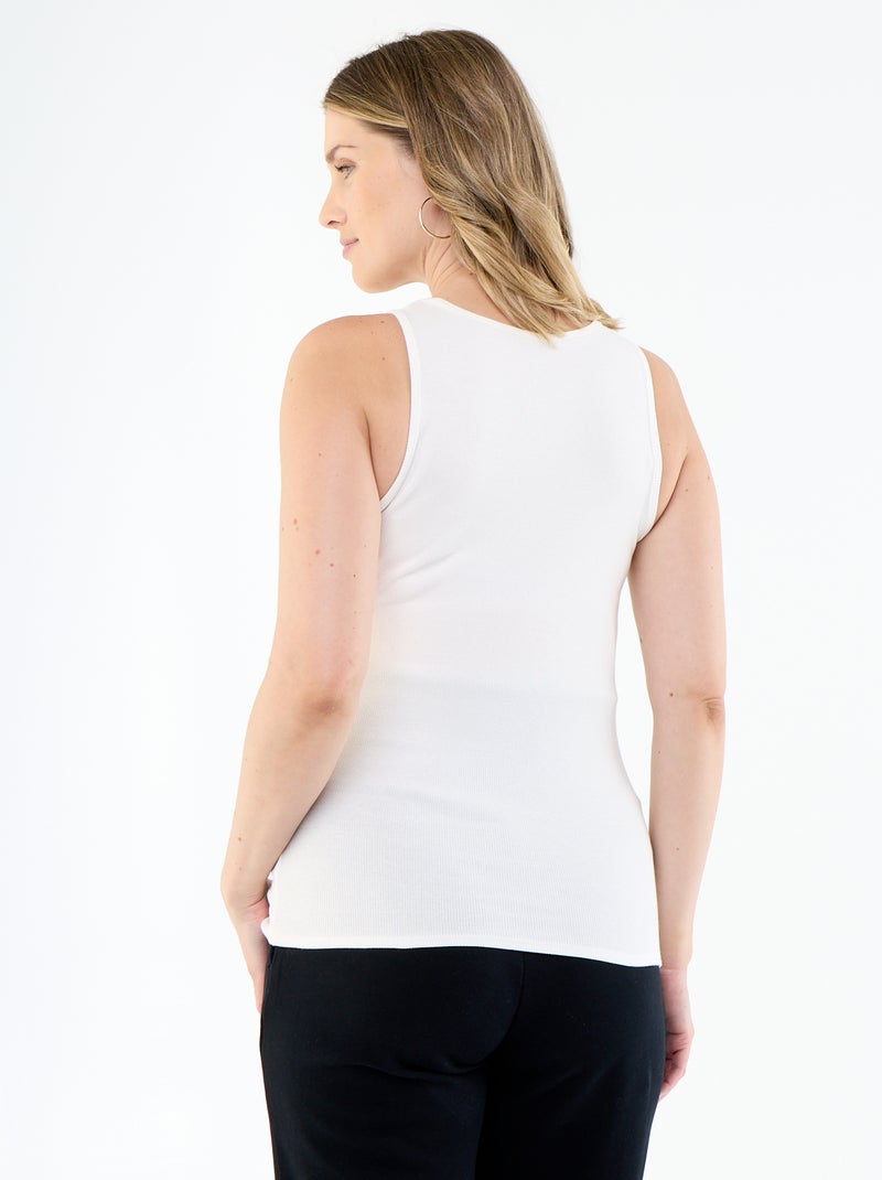 Canotta premaman con scollo all'americana Bianco - Kiabi