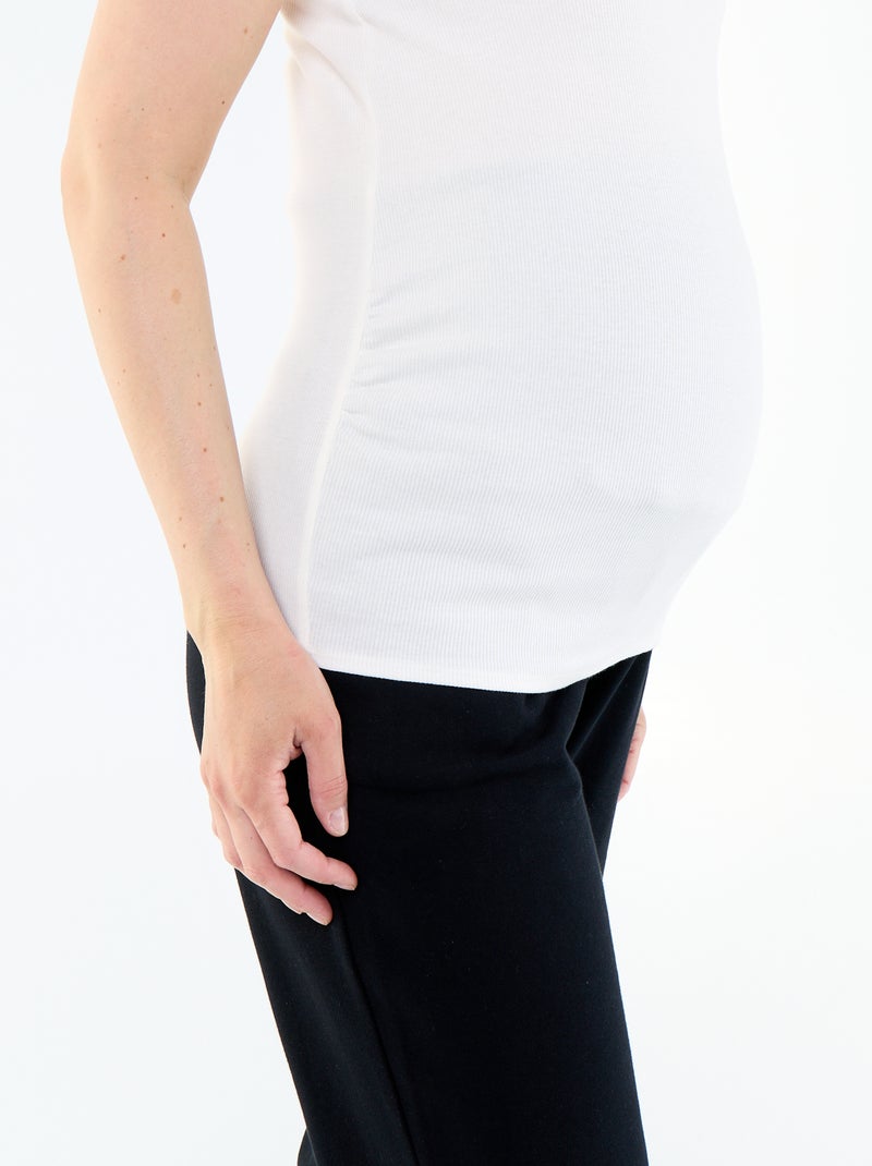 Canotta premaman con scollo all'americana Bianco - Kiabi
