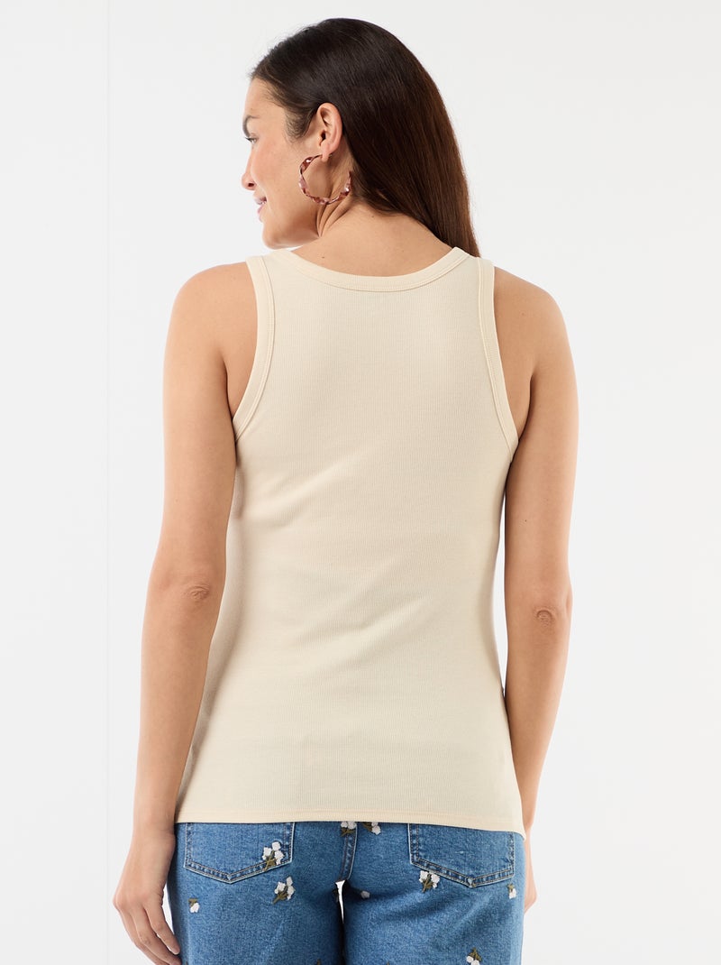 Canotta premaman con scollo all'americana Bianco - Kiabi