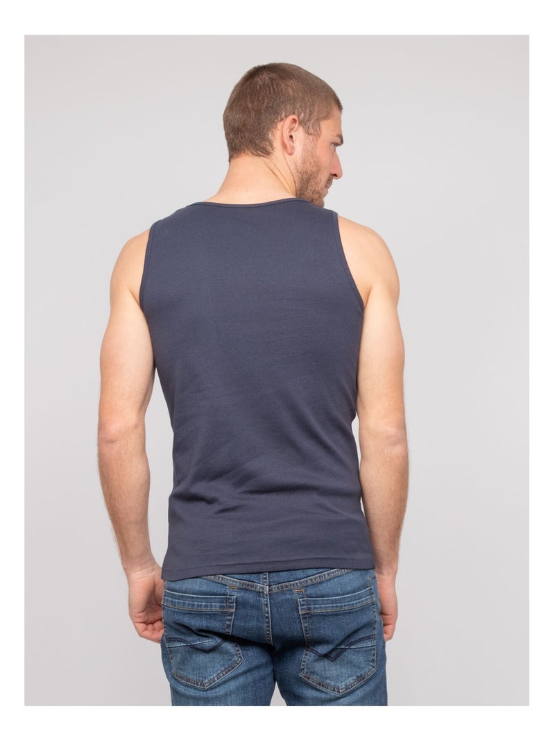 Canotta puro cotone WILL III Blu marino - Kiabi