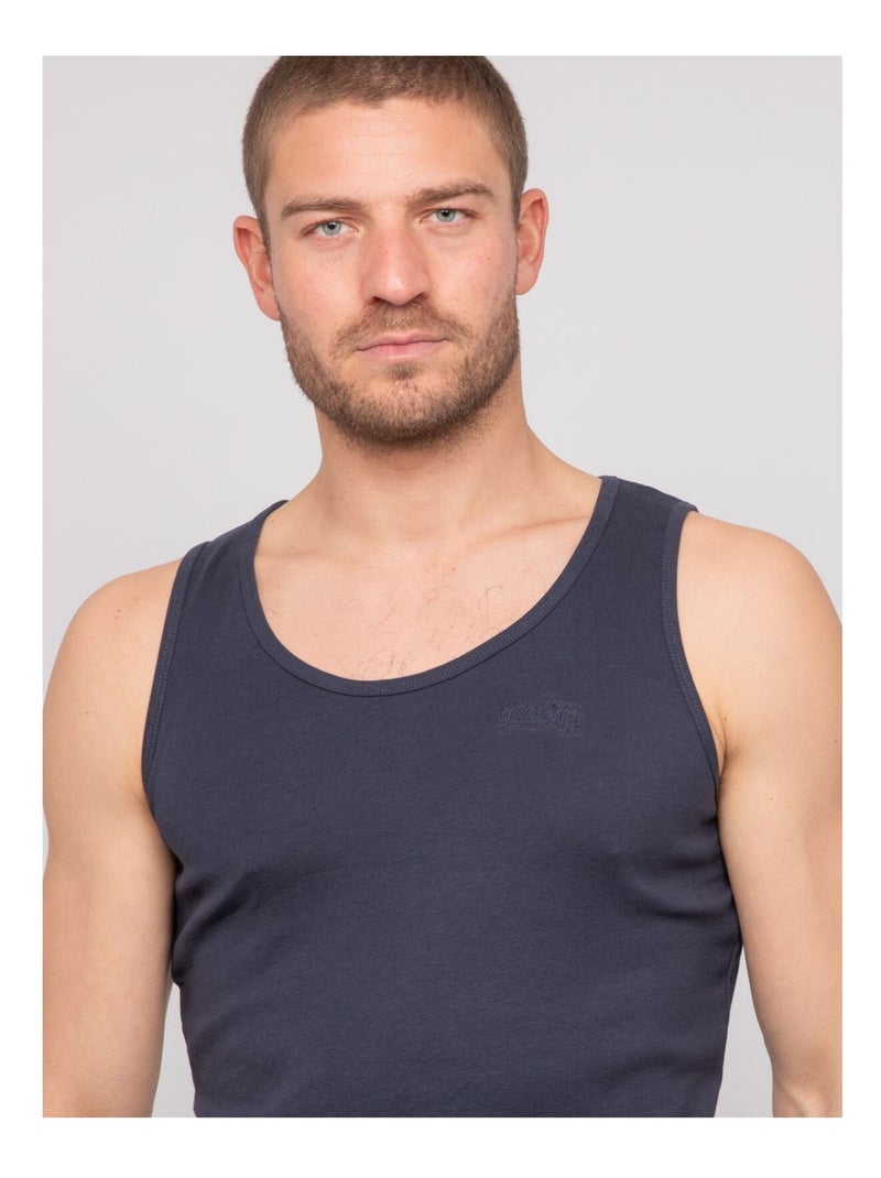 Canotta puro cotone WILL III Blu marino - Kiabi