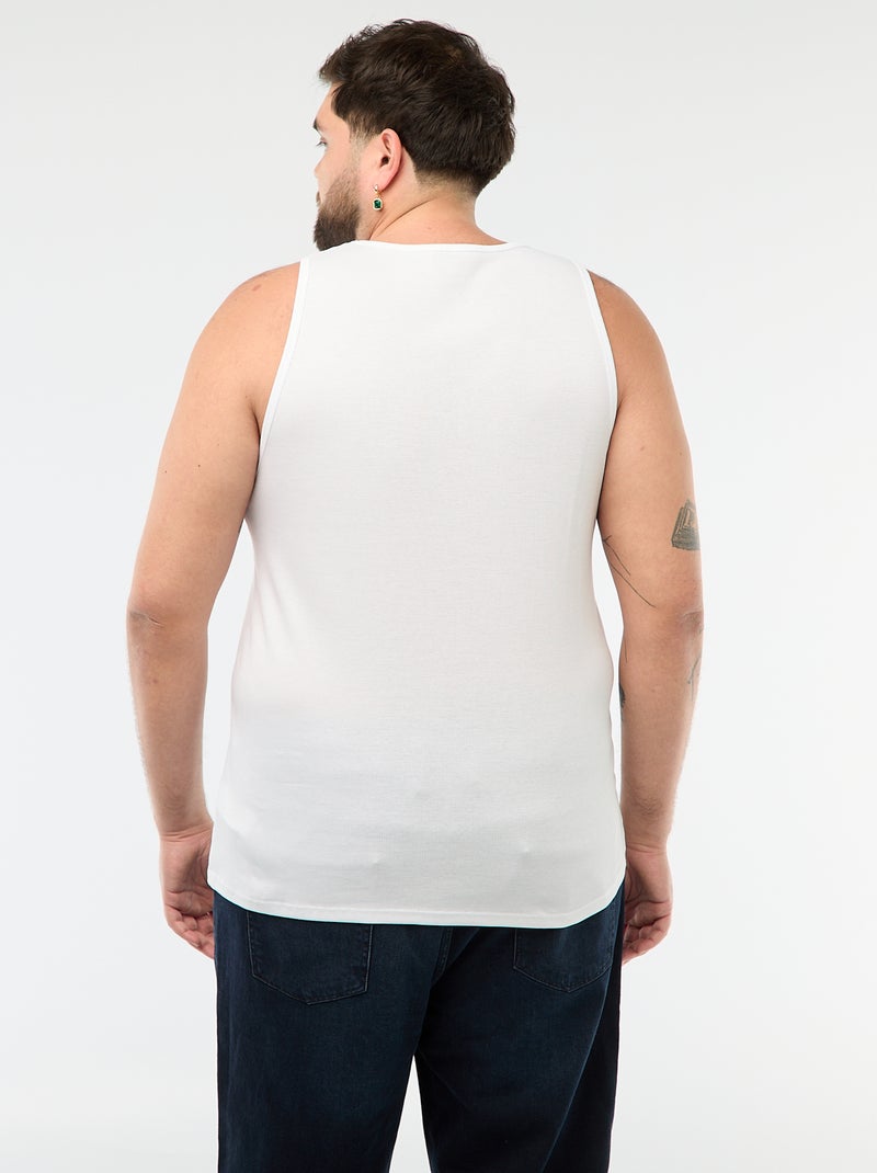 Canotta regular in maglia a costine Bianco - Kiabi