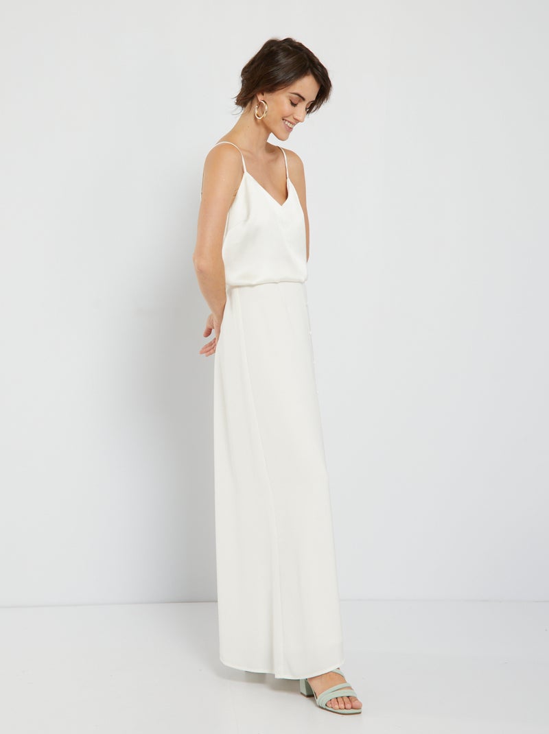 Canotta satinata con spalline sottili Bianco - Kiabi
