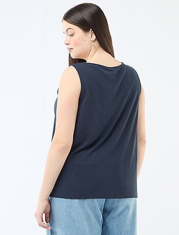 Canotta scollo a V con pizzo