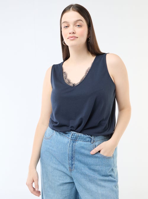 Canotta scollo a V con pizzo - Kiabi