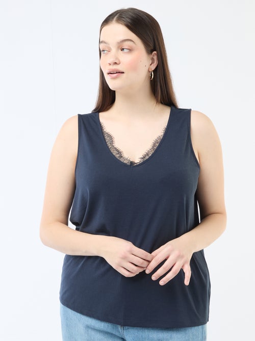 Canotta scollo a V con pizzo - Kiabi