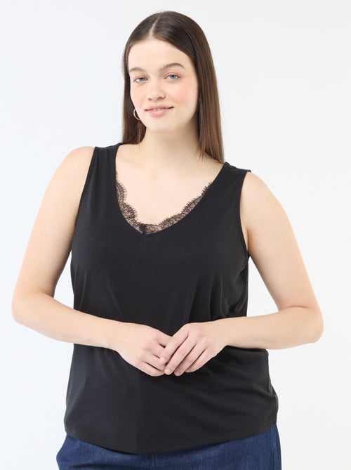 Canotta scollo a V con pizzo - Kiabi