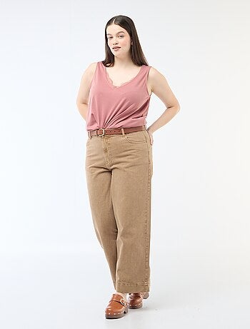 Canotta scollo a V con pizzo