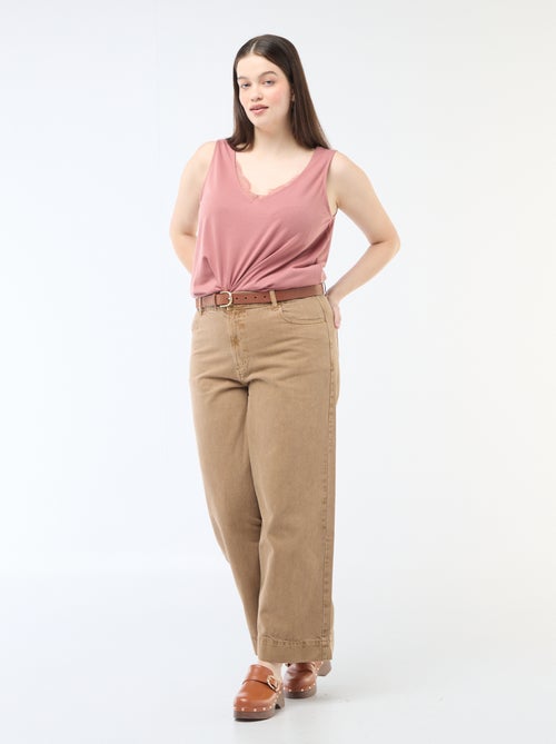 Canotta scollo a V con pizzo - Kiabi