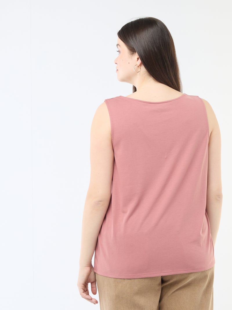 Canotta scollo a V con pizzo Rosa - Kiabi