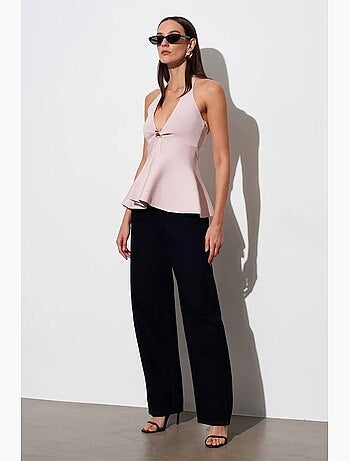 Canotta senza cuciture scollo all’americana peplo dilvin