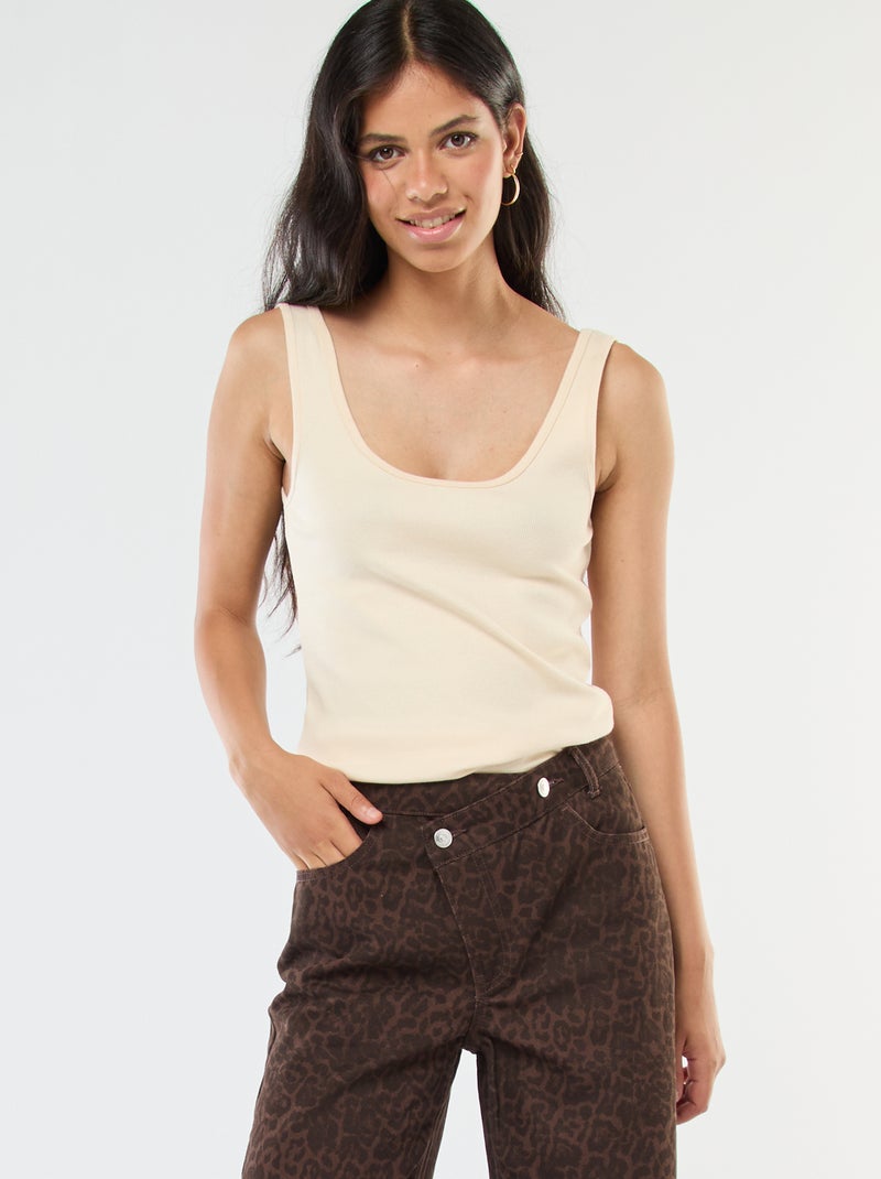 Koton Canotta Donna In Tricot - Senza Maniche, Morbida, Rosa, Taglia XL