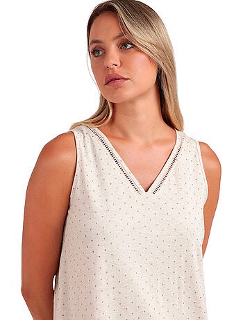 Canotta senza maniche con pois organici da donna ADMAS CLASSIC