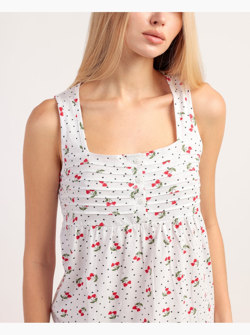 Canotta senza maniche da donna ADMAS Cherry Bianco - Kiabi