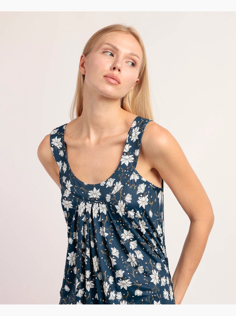 Canotta senza maniche floreale blu navy da donna ADMAS GARDEN Blu marino - Kiabi
