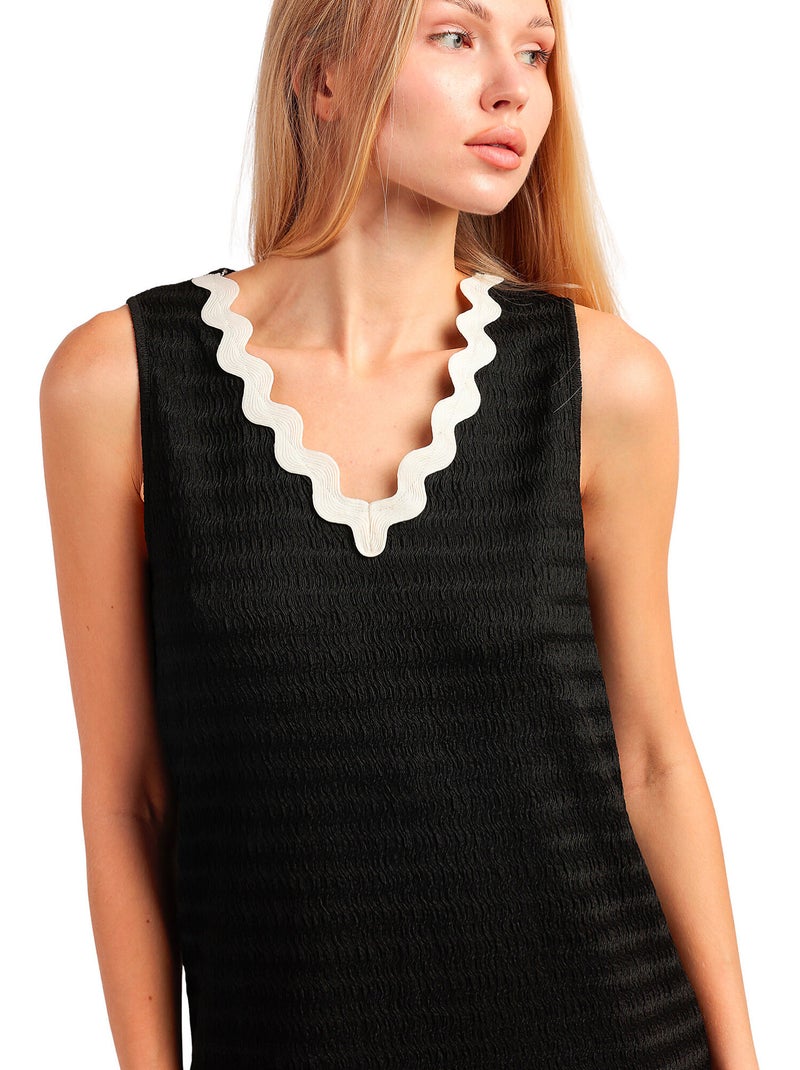 Canotta senza maniche Luxe Waves da donna ADMAS LUXURY Nero - Kiabi