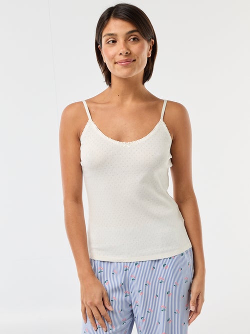 Canotta spallina sottile regolabile in cotone tinta unita - Kiabi